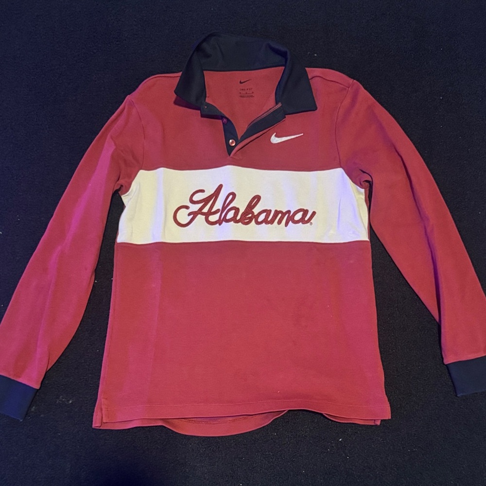 Nike Alabama Long-Sleeve Polo Crimson M